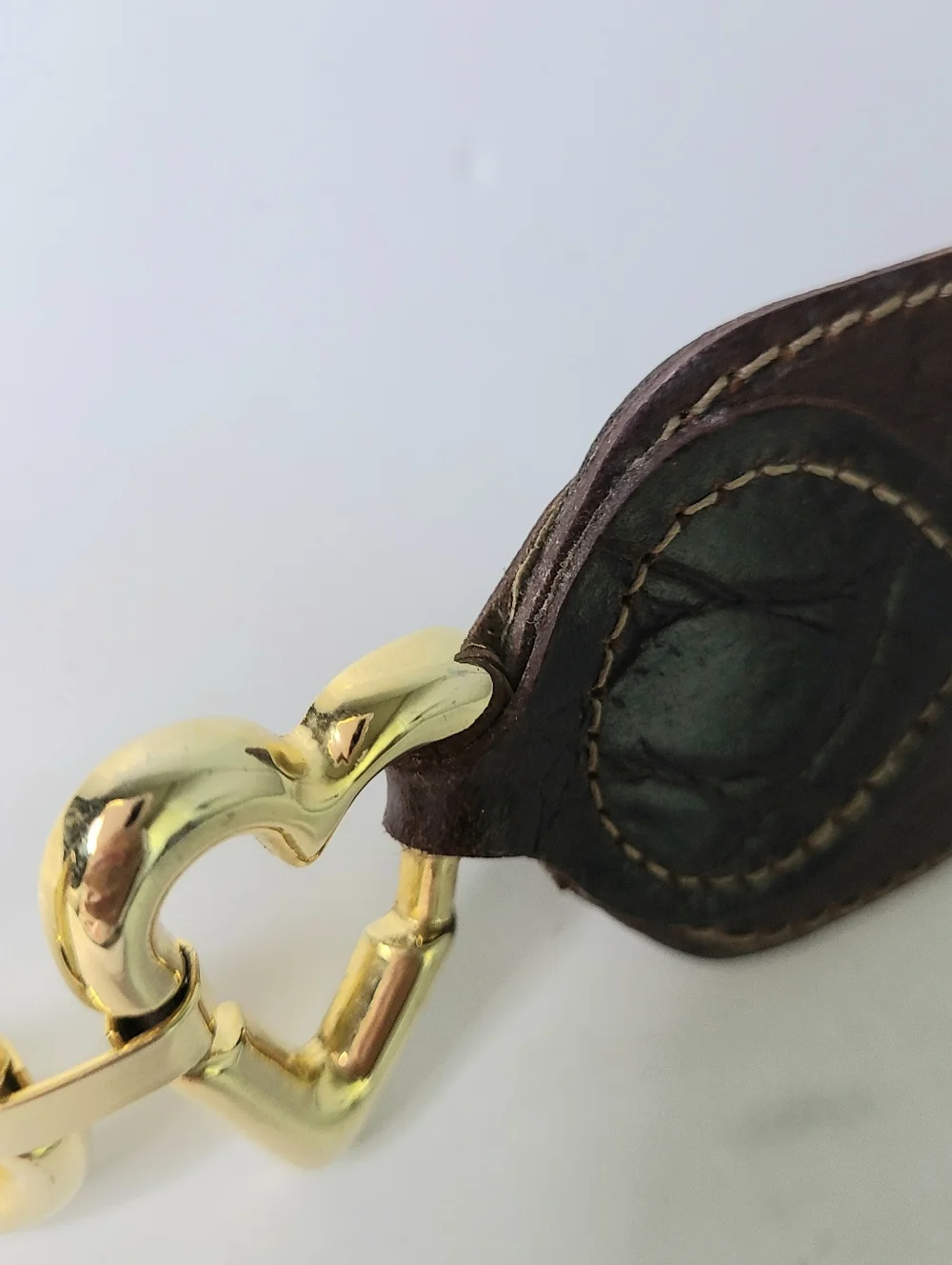 Express Compagnie Internationale Made In Italy Croc Print Vintage Leather Belt